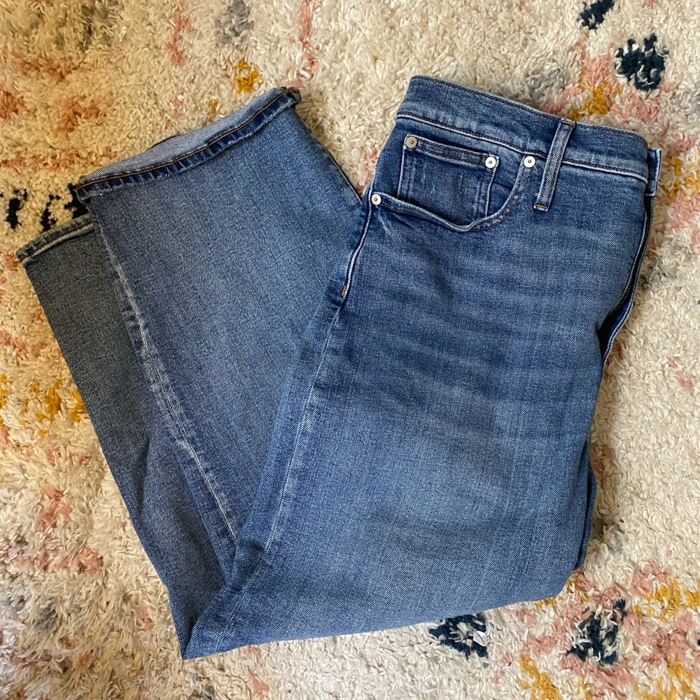 Medium Wash Slim Wide Leg Cropped Madewell Jeans